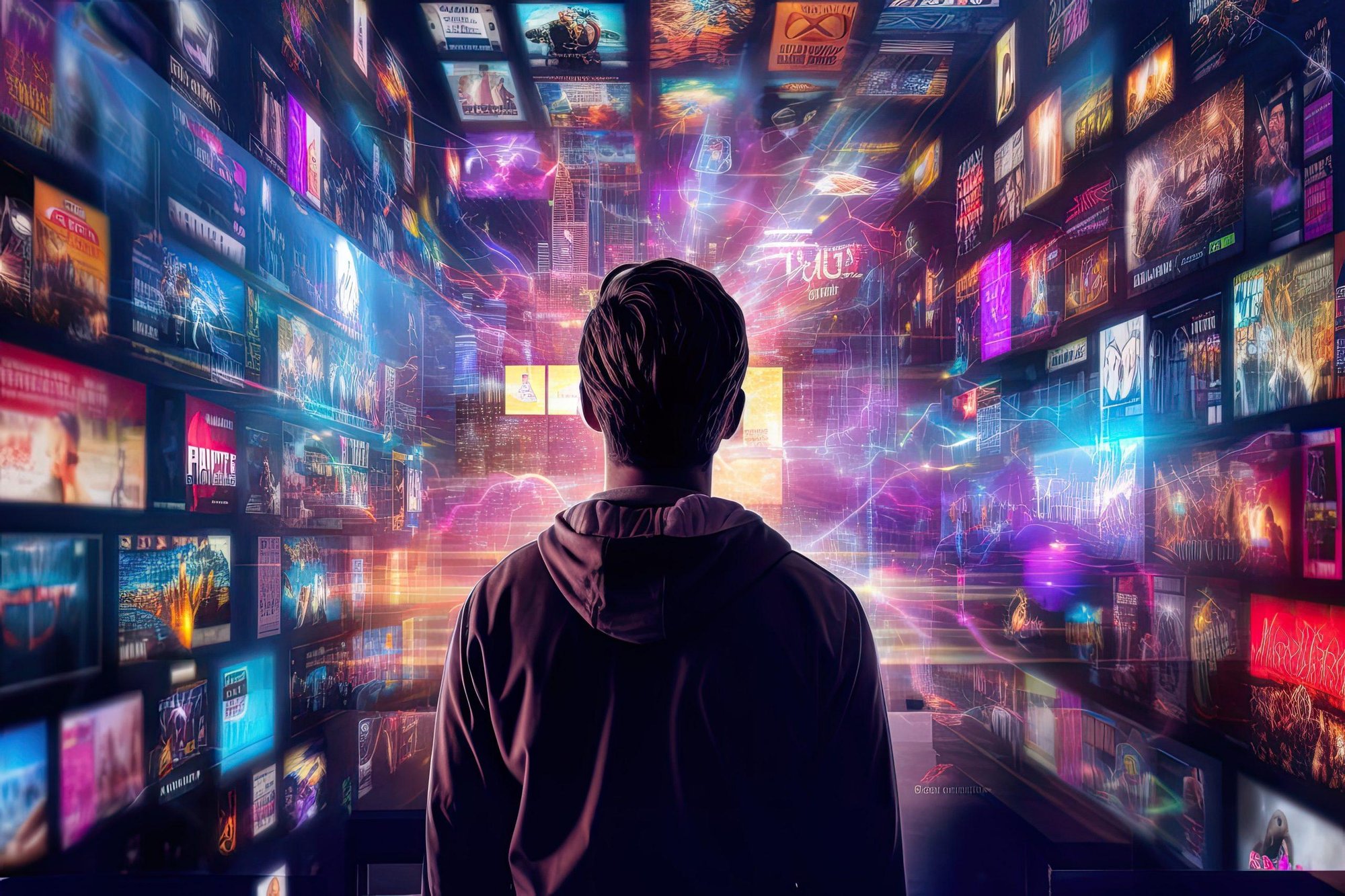 Streaming TV universe boy watching TV Streaming TV universe boy watching TV