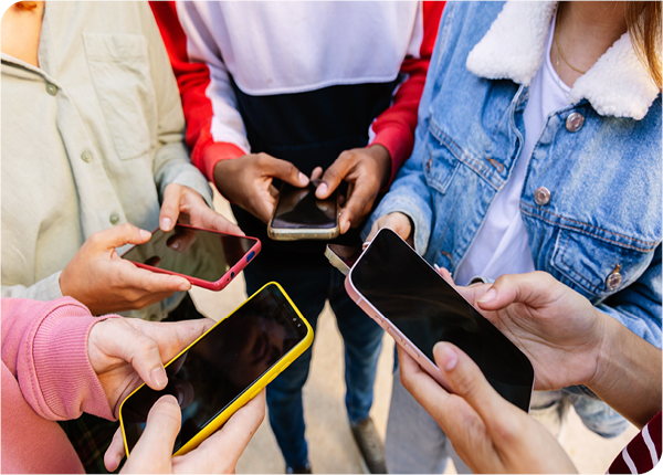 group of people on devices group of people on devices